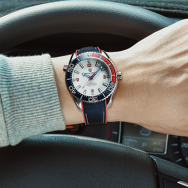 Mode Drehbare Digitaluhr Lünette Leuchtend Herrenuhr Mechanisch