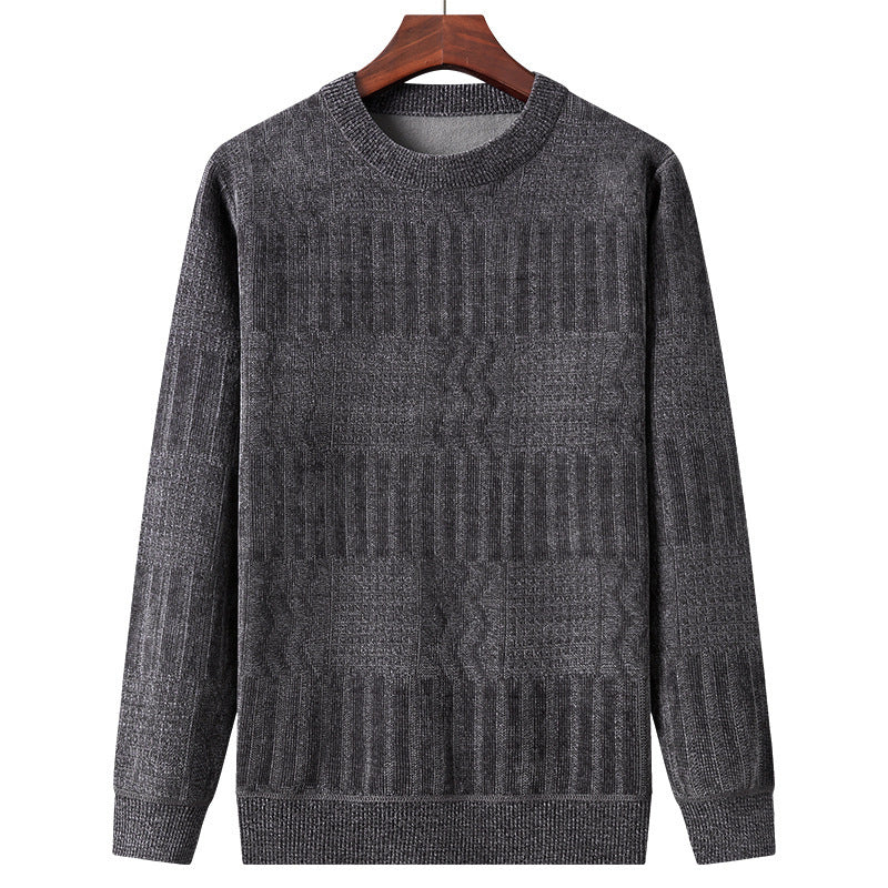 Herren Herbst und Winter Fleece gefüttert gepolstert warm halten Chenille Pullover