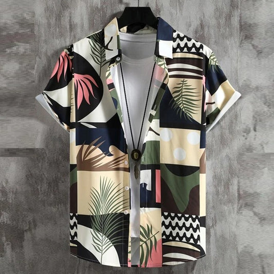 Vintage Hemd Hawaiianisch Locker Atmungsaktiv Herrenbekleidung
